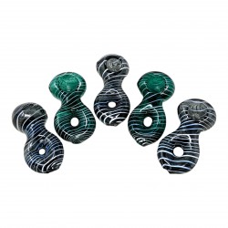 3" Assorted Color Spiral Art Infinity Hand Pipe (Pack of 5) - [ZD270]